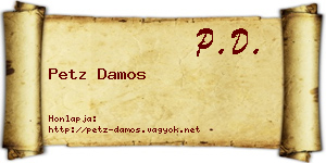 Petz Damos névjegykártya